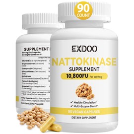 Nattokinase 10,800 FU Supplement Capsules for Daily Wellness