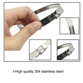 EesTeck 4Pcs 3" Adjustable 304 Stainless Steel Duct Clamps Hose Clamp Pipe Clamp Air Ducting Clamp worm drive hose clamps （65mm-89mm）
