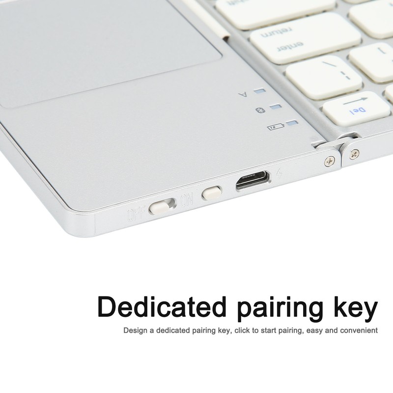 Foldable Bluetooth Keyboard 63 Keys Metal Ultra Thin Mini Folding