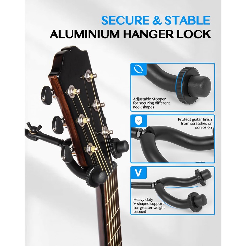 STRICH Guitar Wall Mount Hangers 2 Pack, Multi Angle Adjustable