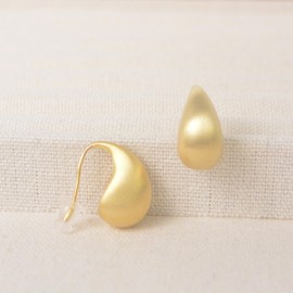 14K Gold Plated Chunky Stud Earrings for Women Hypoallergenic Teardrop Dangle Earrings Minimalist Work Jewelry Gift for Her Sensitive Skin Friendly Teardrop Office Elegant Earrings