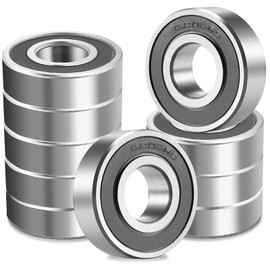 10 Pcs 6206-2RS Double Rubber Seal Bearings 30x62x16mm Bearing Steel and Double Rubber Sealed Miniature Deep Groove Ball Bearings