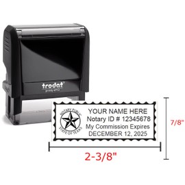 Texas Notary 4913 Black Stamp | Printy Model | 2.3X.81 inch Rectangular | Texas (Stamp)