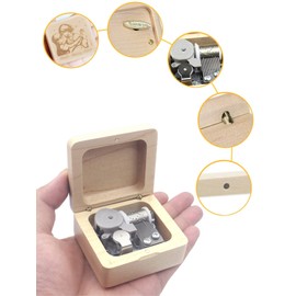 Sinzyo Wooden Vintage Engraved Clockwork Music Box Merry Go Round of Life Music Box Birthday Christmas Children Friends (Maple Wooden Box)