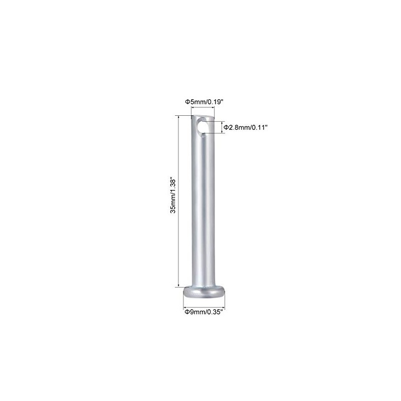 sourcing map Single Hole Clevis Pins,5mm x 35mm Flat Head