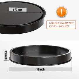 HGF Decorative Tray for Coffee Table,10 Inch Metal Iron Round Serving Trays for Kitchen Sink Countertop Organizer Dining Table Centerpiece for Display Candle Vase, Black Round Tray for Bathroom Decor