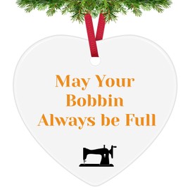 Sewing Gifts for Women Christmas Ornaments Ceramic Hanging Ornament Gift for Quilter Sewing Gifts for Sewers Funny Quilting Gift for Quilters Seamstress Gift Encouragement Gifts for Sewing Lovers