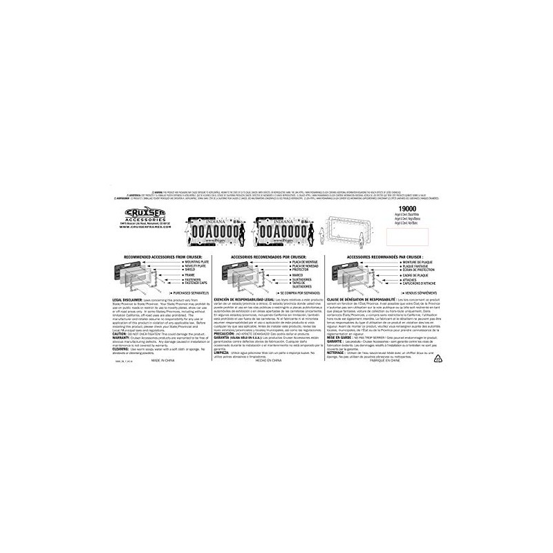 Cruiser Accessories 19000 Angel & Devil License Plate Frame, Black/White