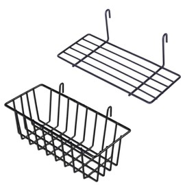 GBYAN Basket Straight Shelf for Gird Board Wall organizer Wall Grid Accessories for Home and Kitchen, 2Pack