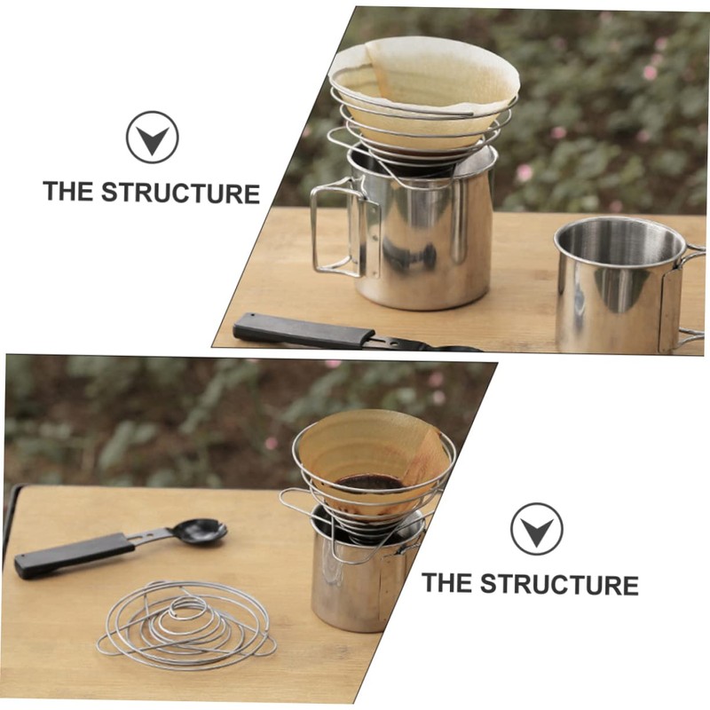 LALAFINA 1Pc Stainless Funnel Drip Stand with Filter Cup for