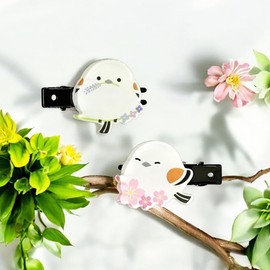 Kinsuni Shimaega Clips, Hair Clips, Hair Accessories, Set of 2 (Lender, Cherry Blossom)