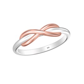 LeCalla 925 Sterling Silver Rose Gold Plated Infinity Knot Ring for Women Hypoallergenic Rings for Women Size - 8