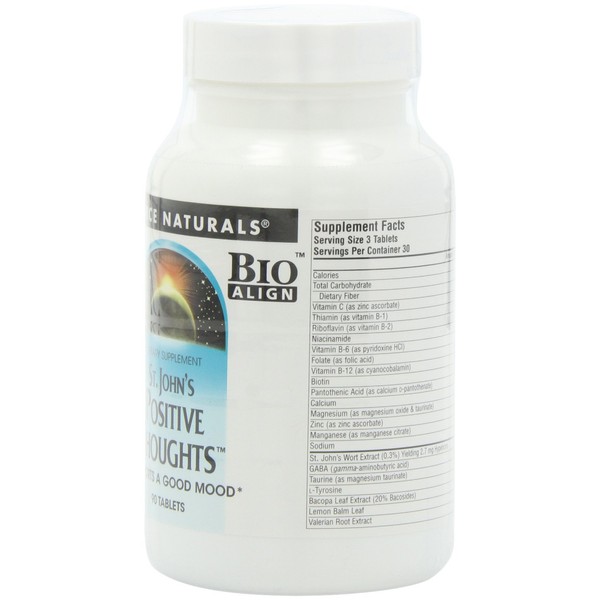 Source Naturals St. John's Positive Thoughts Herbal Supplement - 90 Tablets (Pack of 2)