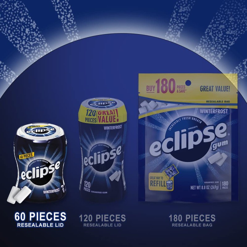 ECLIPSE Gum Winterfrost Sugarfree Chewing Gum, Bulk, 2.9-Ounce 60 Piece