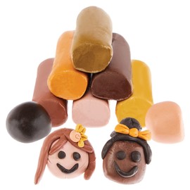 Baker Ross FX825 Skin Tone Soft Modelling Clay - Tub of 8, Air Drying Clay for Kids