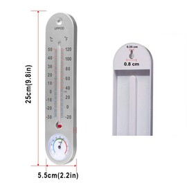LittleGood Thermometer Indoor with Humidity – 9.8 inch Wall Vertical Thermometer/Hygrometer, Temperature Monitor for Home, Household Thermometer for Room Temp