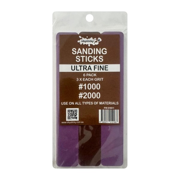 ICKYSTICKY Ultra FINE Grits Sanding Sticks or Boards Ideal for