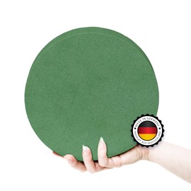 Round Flower Mould, 1 Piece, 16 x 3.5 cm, Moss, Brick for Flower Arrangements, Sponge for Crafts for Parties, Car, Wedding, Gifts, Made in Germany