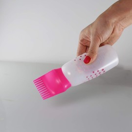 MYYNTI Empty Hair Oil Root Comb Oil Applicator Bottle with Graduated Scale Empty Hair Dye Applicator Comb for Salon Hair Coloring Dye Hair Oiling Care, Hair Bleach (300, Black, 1, Oil Bottle)