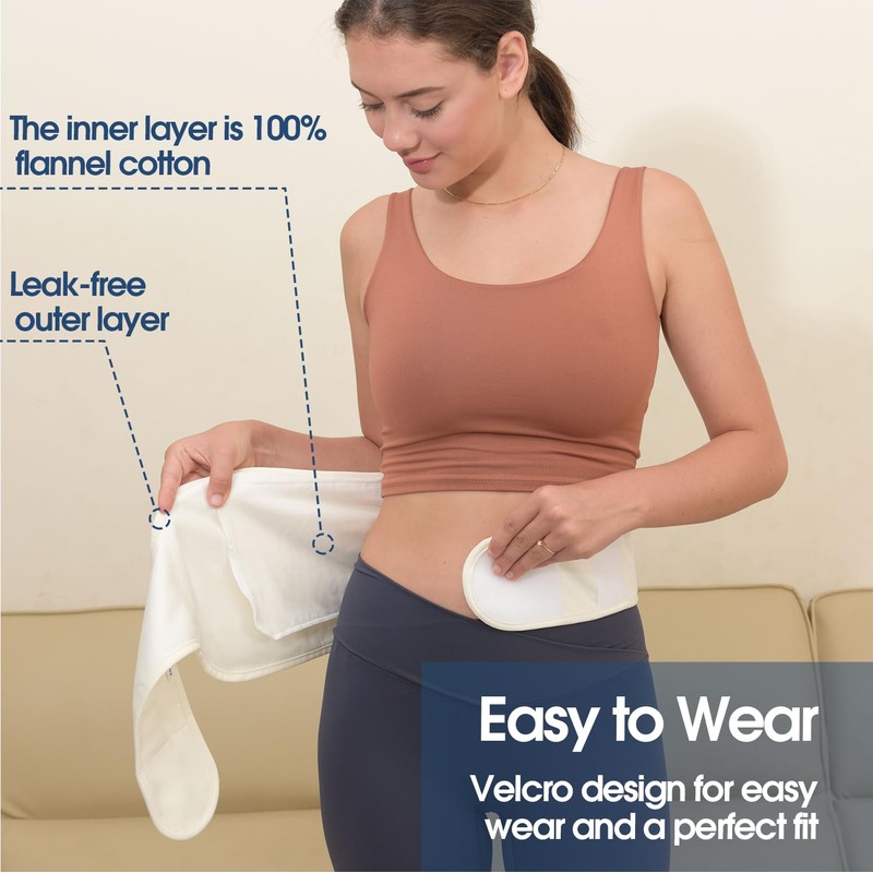 Castor Oil Pack Wrap, Comfort Fit, Cotton Flannel Pad, Reusable