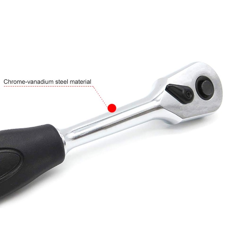 1/4-Inch Square Drive 45 Tooth Reversible Soft Grip Ratchets Wrench