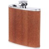 Maxam Drinkware Stainless Steel Flask with Real Sapele Wood Wrap,