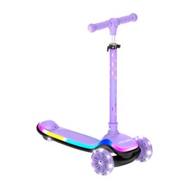 Hover-1 Chroma Folding Kick Scooter for Kids with Multicolor Wheel Lights, 3” Front Wheels, Rear Foot Brake, and 110 LB Weight Capacity