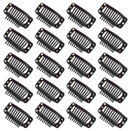 CHANJIF 20 Pcs Wig Clip One Touch Pin Hair Extension Tool Hair Pin Wig Fixing Pin for Wig Black Color