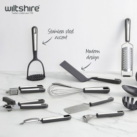 Wiltshire Aspire Y-Peeler, Stainless Steel, Potato, Fruit & Vegetable Peeler, Anti-Slip Soft Touch Handle, Grey & Silver, 17.5x5.5x1.5cm