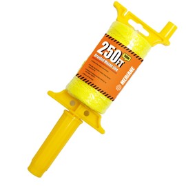 MERIANE 250FT Mason Line w/Reloadable Line Reel, 18# Braided Twine String for Masonry Job, Level Lines in Construction, Gardening, Fluorescent Yellow