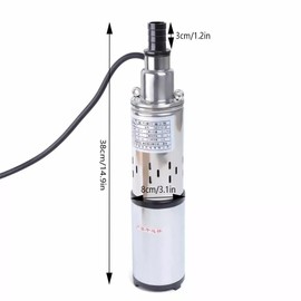 WUSILILU 48V 280W DC Submersible Solar Water Pump,Stainless Steel Deep Well Pump w/56FT Power Cord Makes & NSK Double Bearings for Industrial Irrigation Household Water Tank Water Supply