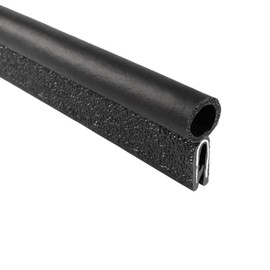 TRIM-LOK Trim Seal with Top Bulb - Fits 0.437" Bulb, 1/16" Edge, 9/16" Leg, 25 Feet Length - Flexible PVC Plastic Trim with EPDM Rubber Seal