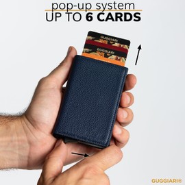 GUGGIARI® Credit Card Holder - Card Holder with Coin Compartment/Card Holder with Magnetic Closure - Aluminium RFID Card Holder - Mini Wallet Men - Thin Wallet for Men
