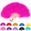 180 Degree Large Bubbly Juliana Fan, Fur (Magenta), Feather, Dance,