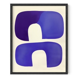 HAUS AND HUES Modern Abstract Wall Art - Blue and Green Living Room Art, Modern Artwork for Walls, Minimalist Picture for Living Room(Blue Tribal Shapes, Unframed, 8x10)