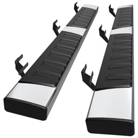 SYNTHACY 6" Running Boards: Compatible with 2015-2025 Ford - F150 SuperCrew Cab, 2017-2024 Ford F250 F350 F450 F550 Super Duty Crew Cab Silver Side Step Nerf Bars