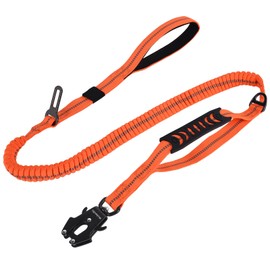 YSZYPETHE Heavy Duty Dog Leash, 4-6 Ft Shock Absorbing with Heavy-Duty Seatbelt Buckle & Dual Handles - No Bungee, for Medium to Large Dogs (Orange)