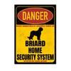 Briard Berger de Brie Dog Sign, Danger Security System, Door