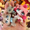 Miniature Cat and Dog Puppy Kitten Fox Figures Pet compitable