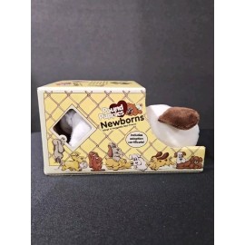 Hasbro New 2021 Pound Puppies Newborn Brown and White 7" Plush Removable Diaper