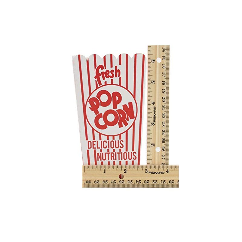 Snappy Popcorn 44-E Red and White Open Top Popcorn Boxes,