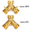 Garden Hose Splitter 2 Way Heavy Duty, Brass Faucet Adapter