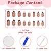 Pack of 24 False Nails, Almond Short, Shiny Nails for