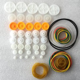Gosono Pulley Combination Package Wheel Group Rubber Transmission Belt Rubber Band Model Toy Car Accessories For Science Experiments Diy Robots