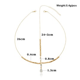 Wedity Boho Water Drop Shape Head Pendant Headwear Forehead Chain Eyebrow Pendant Hair Accessories Pearl Head Chain for Women and Girls, Alloy