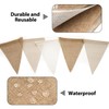 G2PLUS 20M Beige Brown Burlap Bunting Banner, 60PCS Pre-strung Hessian