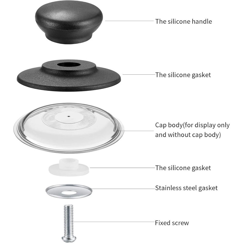 GQunit 4pcs Pot Lid Knob, Universal Replacement Pan Lid Cover