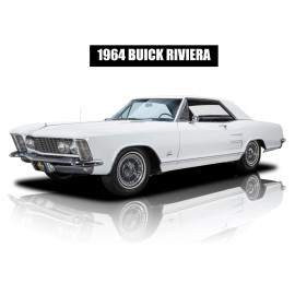 1964 Buick Riviera in White, Original Look NEW METAL SIGN: 12x16" & Ships Free