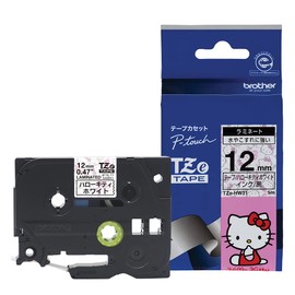 【brother純正】ピータッチ ラミネートテープ TZe-HW31 幅12mm (黒文字/ハローキティホワイト)