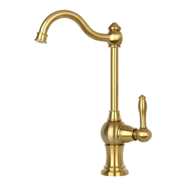 Brushed Gold Brass Kitchen Water Filter Faucet Lead-Free Drinking Water Faucet Only for Cold or Hot Water Fits most Reverse Osmosis Units or Water Filtration System in Non-Air Gap - Brushed Gold Brass